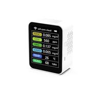 Rilevatore di gas, Sensore rilevatore di CO2 intelligente Monitor della qualità aria TVOC Rilevatore di misuratore di umidità della temperatura del gas CO2 CH2O per casa e camper