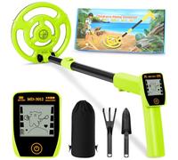 Rilevatore di metalli per bambini, ricaricabile tramite USB, bobina di ricerca impermeabile da 7,36", manico regolabile da 61-89 cm, con display LCD, giocattolo per attività all'aperto per 8-12 anni