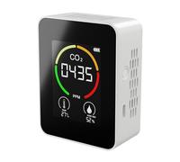 Rilevatore Di Monitoraggio Della Qualità Aria Tuya 6In1 WiFi Smart CO2 PM2.5 TVOC CH2O Umidità Temperatura Telecomandi APP For Cellulare Monitoraggio Multifunzione(CO2 Detector White)