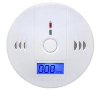 Rilevatore di monossido di carbonio digitale portatile bianco con allarme audio e luce rossa, allarme CO per casa, viaggi, roulotte, sicurezza in ufficio e cucina, nessuna batteria inclusa