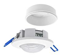 Rilevatore di movimento a soffitto interno, montaggio a incasso e a parete, sensore di presenza con tempo regolabile da 10 a 10 min, portata 6 m/360° sensore infrarosso, sensibilità alla luce 2-2000