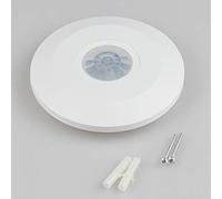 Rilevatore di movimento per interni ed esterni - sensore di movimento a 360 gradi montato a superficie - interruttore di luce a LED - adatto per il montaggio a soffitto, a parete o sul tetto | bianco