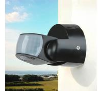 Rilevatore di movimento per luci esterne L: 76 mm plastica IP65 orientabile a 180° / 360° nero Sensore di movimento per luce a parete Luce di percorso