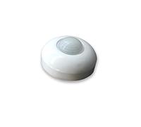 Rilevatore di movimento per superficie bianca, ideale per sicurezza, automazione e controllo dell'illuminazione negli spazi interni.