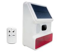 Rilevatore di movimento solare wireless, sensore sirena di sicurezza esterna con telecomando, allarme sonoro e luce, 433 MHz, funzione SOS, impermeabile IP65, facile da installare per casa e fattoria