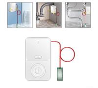 Rilevatore di perdite d'acqua ricaricabile con design forte e galleggiante da 120 dB, porta di ricarica USB per casa, cantina, cucina, barca, bianco