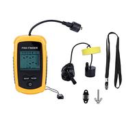 Rilevatore di pesci con sonar portatile, rilevatore di profondità portatile con sensore di allarme, display LCD per la pesca di giorno e di notte, gamma di rilevamento da 3 a 328 p