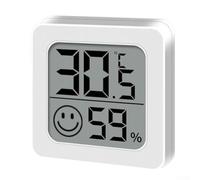 Rilevatore di temperatura interna e umidità di piccole dimensioni con display LCD di facile lettura e tema facciale stravagante per applicazioni a casa e ufficio