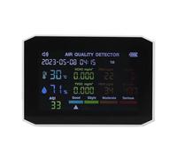 Rilevatore Gas, 10 in 1 monitor a qualità 'aria tester a formaldeide misuratore di umidità a temperatura a grande schermo allarme sonoro for interni(White)