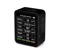 Rilevatore Gas, 6 In 1 Rilevatore di Qualità 'Aria Tuya Tester di CO2 PM2.5 TVOC CO2 CH2O Monitor di Formaldeide Display TFT Analizzatore di Misuratore di Sensore di CO2(Black with Wifi)