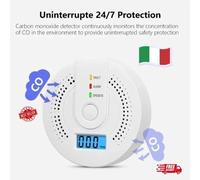 Rilevatore Gas e Monossido Di Carbonio Da Interno Avviso Sonoro Dispay Digitale