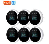 Rilevatore Gas Fumo Metano Wi-Fi Smart Tuya con App, Schermo LCD Digitale Alexa