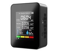 Rilevatore Gas Misuratore Di CO2 5in1 3in1 Rilevatore Gas Portatile Umidità Temperatura LCD Digitale Multifunzionale TVOC HCHO Monitor Della Qualità Aria(5 IN 1)