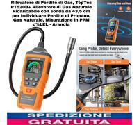 Rilevatore Gas Naturale TopTes PT520A Con Collo Sensore Flessibile da 43.5 cm