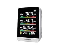 Rilevatore Gas, Rilevatore di CO2 5 in 1 Rilevatore di qualità dell'aria Rilevatore di anidride carbonica Tester di umidità della temperatura digitale portatile Misuratore di CO2 HCHO TVOC,per casa u