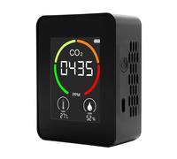 Rilevatore Gas Rilevatore Di Monitoraggio Della Qualità Aria Tuya 6In1 WiFi Smart CO2 PM2.5 TVOC CH2O Umidità Temperatura Telecomandi APP For Cellulare(CO2 Detector Black)