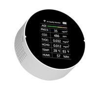 Rilevatore Gas Rilevatore Di Monitoraggio Della Qualità Aria Tuya 6In1 WiFi Smart CO2 PM2.5 TVOC CH2O Umidità Temperatura Telecomandi APP For Cellulare(7In1 Tuya White)