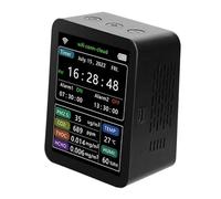 Rilevatore Gas Rilevatore Di Monitoraggio Della Qualità Aria Tuya 6In1 WiFi Smart CO2 PM2.5 TVOC CH2O Umidità Temperatura Telecomandi APP For Cellulare(6In1 Tuya Black)