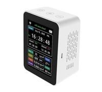 Rilevatore Gas Rilevatore Di Monitoraggio Della Qualità Aria Tuya 6In1 WiFi Smart CO2 PM2.5 TVOC CH2O Umidità Temperatura Telecomandi APP For Cellulare(6In1 Tuya White)