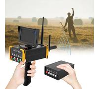 Rilevatore Metalli Portatile con Display LED, Raggio Ricerca 1-99 M, Profondità Rilevamento Fino 15 M, Rilevatore Metalli Sotterraneo Gold Finder con Rotazione Automatica 360°,Yellow