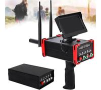 Rilevatore Metalli Portatile con Display LED, Raggio Ricerca 1-99 M, Profondità Rilevamento Fino 15 M, Rilevatore Metalli Sotterraneo Gold Finder con Rotazione Automatica 360°,Red