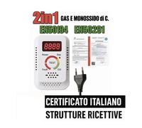 RILEVATORE MONOSSIDO DI CARBONIO E GAS 2in1 Certificato per STRUTTURE RICETTIVE