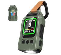 Rilevatore Monossido di Carbonio Portatile, 300 ore di autonomia, misuratore di temperatura e umidità, con funzione di allarme e torcia di emergenza, adatto per campeggio, viaggi, auto e cucina.