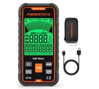 Rilevatore Onde Elettromagnetiche, Misuratore EMF per ElF, RF, MF, WiFi, 5G | POROMETISTO Misuratore Campi Elettromagnetici e RF, 3 Modalità, Allarme e Colorati, Ricaricabile, Casa, Ufficio e Paranormale