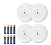 Rilevatore Perdite Acqua 4 Pezzi Sensore Acqua con Batteria 100dB Sensore Perdita Acqua Kit per Sistema di Allarme e Domotica Casa Intelligente, Rilevatore Acqua per Cucina Bagno lavanderie (No WiFi)