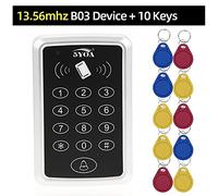 Rilevatore presenze, KeyPad Keyboard Access Control System Waterproof Cover Outdoor 10pcs EM4100 / TK4100 KeyFobs Porta Apriporta for Il di Blocco Domestico(13.56mhz B03 10Keys)