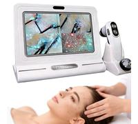 Rilevatore professionale di capelli e cuoio capelluto con schermo HD da 11" Analizzatore di umidità e sebo Ingrandimento 50x/200x Doppia sonda a manico per diagnosi in salone