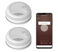Rilevatori di fumo Clouree, allarme fumo Wi-Fi compatibile con l'app Tuya/Smartlife, mini allarme antincendio wireless interconnesso, modello PA-437W (2pz.)