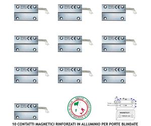 Rilevatori Magnetici Antifurto 10 Sensori Apertura Porte Blindate Cancelli Ferro