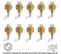Rilevatori Magnetici Ottone Incasso 10 Pz Antifurto Porte Blindate Infissi Ferro