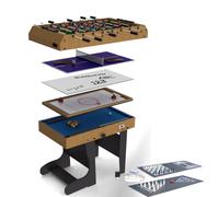 Riley Biliardino da 12 in 1, 1,2 m, con biliardino e biliardino, con lavagna bianca e tavolo da gioco di hockey ad aria elettrica, completo di tutti gli accessori per tutti i giochi