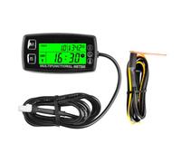 RileyFine Digital Tach Hour Meter, Engine Temperature Gauge,Alert RPM & Temp & SVC,Replaceable Battery,Used on Lawn Mower Tractor Mini Bike Motorcycle Compressor Generator Snowmobile Marine (TS003)