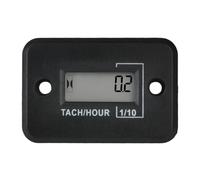 RileyFine RQ-HM012 Contaore digitale, registrazione di TOT ore, visualizzazione del numero di giri in tempo reale, batteria sostituibile, utilizzato per ZTR falciatrice trattore generatore (black)