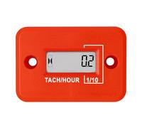 RileyFine RQ-HM012 Contaore digitale, registrazione di TOT ore, visualizzazione del numero di giri in tempo reale, batteria sostituibile, utilizzato per ZTR falciatrice trattore generatore (red)