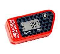 RileyFine Senza fili Vibrazione Misuratore di ore Azzerabile Digitale Timer di manutenzione, Utente spegnimento per Tosaerba Motosega Moto da cross Moto Marine Idropulitrice, Impermeabile (red)