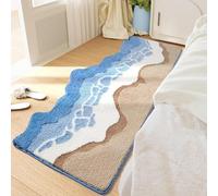 Rileygrove Breezy Weave Bath Rug, 3D Ocean Wave Tufted Carpet, Non-Slip Washable Bath Rugsfor Bathroom Bedroom, Summer & Nautical Coastal Carpet (Style 2,19.7×47.2 in/50 * 120cm)