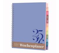 Rileys Agenda 2025 2026, Agenda scolastica e professionale, agenda giornaliera, Hebdo e mensile, a spirale, taccuino per appuntamenti, luglio 2025 - giugno 2026 (20,3 x 15,2 cm, blu, classico, tedesco