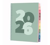 Rileys Agenda Settimanale 2026, Planner 2026 e Agenda Docente, Diario Scuola Superiori e Weekly Planner, Elegante Agenda 26 Con Vista Mensile e Pagine Per Note (Massiccio, Verde, 20 x 15 cm, Tedesco)