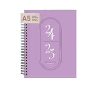 Rileys & Co 2024-2025 - Agenda settimanale accademica di 18 mesi, agenda accademica settimanale e mensile, copertina flessibile, pagine note, rilegatura a doppio filo (20 x 15 cm, lilla)