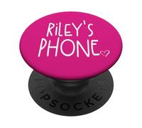 Riley's Phone Riley Nome Personalizzato Bianco Rosa PopSockets PopGrip Adesivo