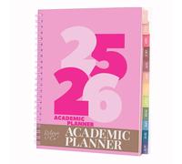 Riley's Planner 2024-2025, agenda settimanale grossa, 18 mesi, agenda settimanale e mensile, copertina robusta, pagine per appunti, rilegatura a doppio filo (20,3 x 15,2 cm, rosa)