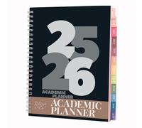 Riley's Planner 2024-2025, agenda settimanale grossa, 18 mesi, agenda settimanale e mensile, copertina robusta, pagine per appunti, rilegatura a doppio filo (20,3 x 15,2 cm, nero)
