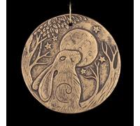 Rilievo Parete - Moon Gazing Hare Di Terracotta - Fantasy Coniglio Decorazione