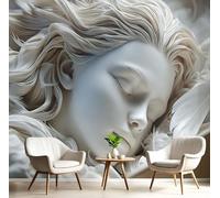 Rilievo Ragazza 3D Carta Da Parati Scultura In Marmo 3D Murale Carta Parati Decorazioni, Tessuto Di Seta, Facile Installare, Bianco 300×210Cmadatto Per La Decorazione Soggiorno Bagno