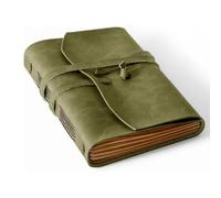 RILIHO Leather Journal Notebooks for Work, A5 Size Diary, 6x8 Inch, Genuine Leather Journals for Writing, Vintage Style Personalized Journal, Ideal for Women and Men, Artists, Travelers, Olive Green