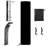 Rilime Copertura protettiva per doccia solare 420D con rivestimento solare, telone impermeabile per doccia solare per doccia da giardino (220 x 67 cm)